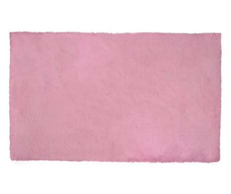 Covor decorativ traversa, model blana artificiala, roz, 120x74 cm, Topi Dreams