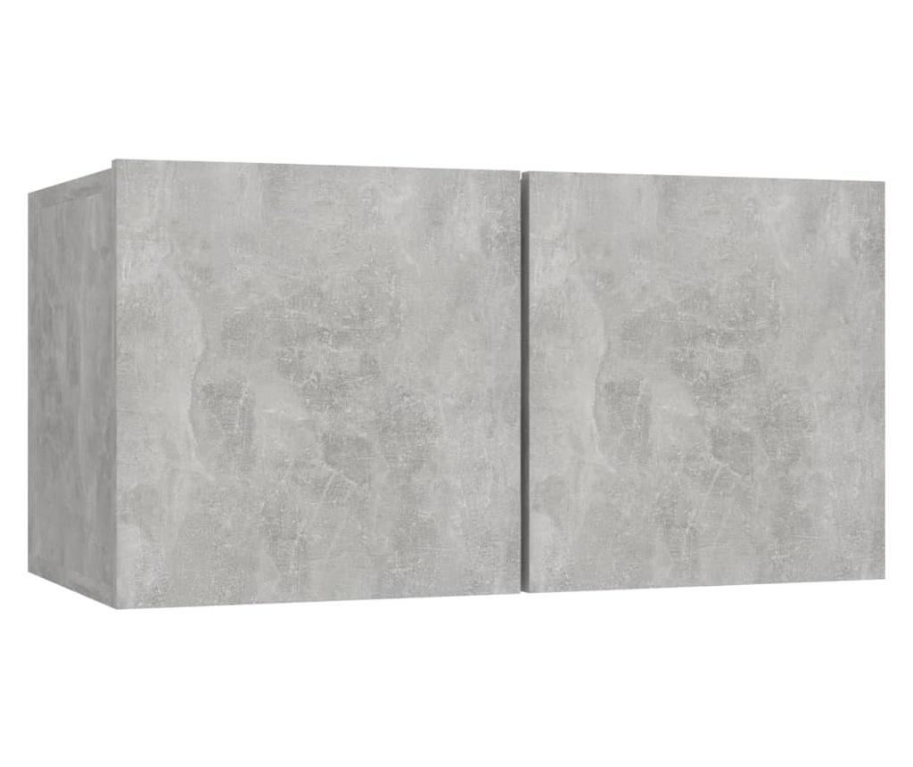 Zidne TV komode, 2 kom., Betonsko siva, 60x30x30 cm - 4