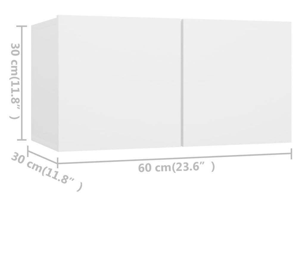 TV Ormarić Set, 6 Komada, Bijeli, Iverica - 6