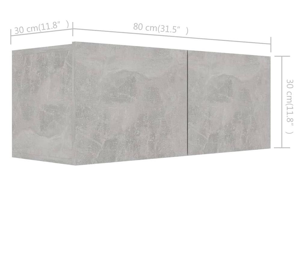 Set za TV, 7 komada, betonski sivi, PAL - 7