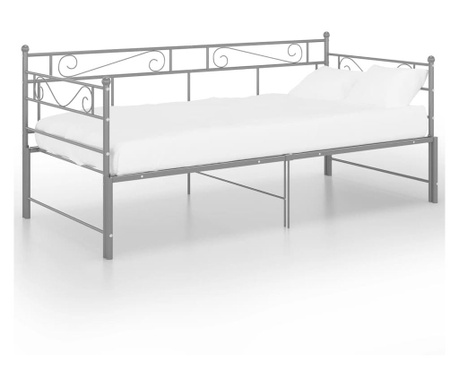 Izvlečni posteljni okvir siv iz kovine 90x200 cm