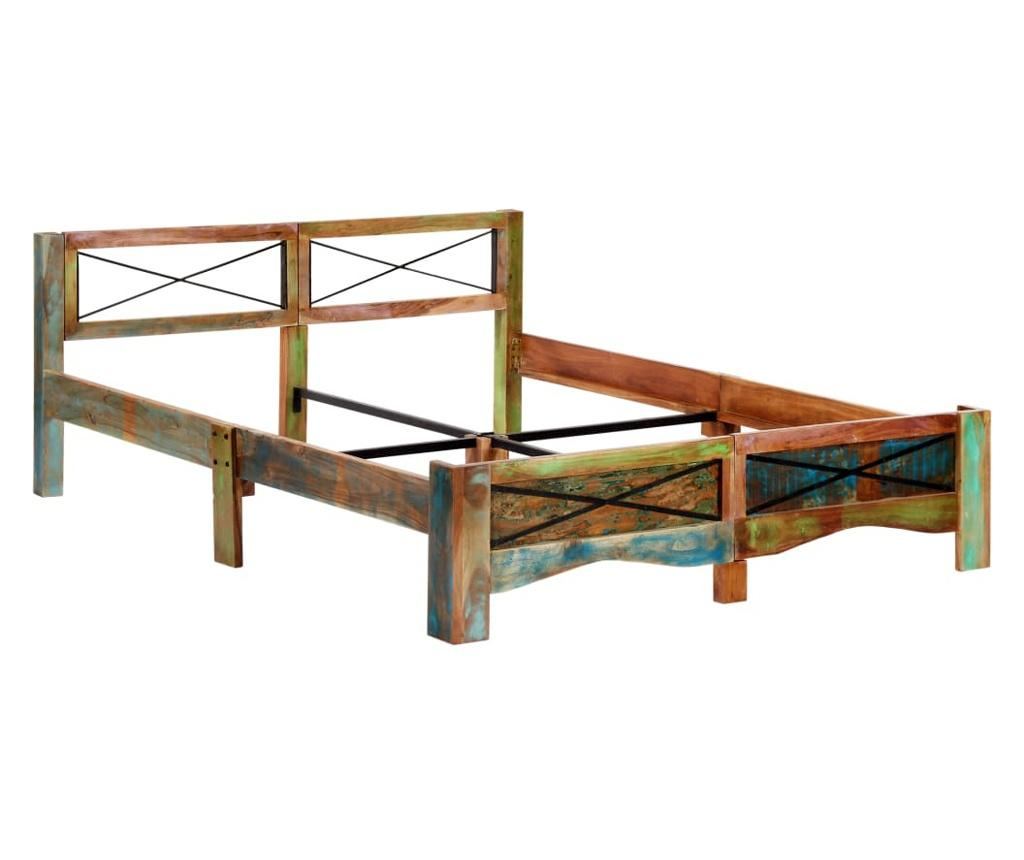 Рамка за легло, регенерирано дърво масив, 160x200 cм - 3