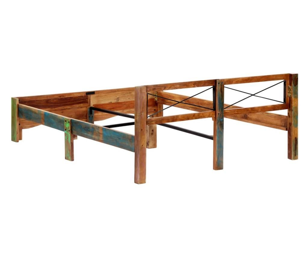 Рамка за легло, регенерирано дърво масив, 160x200 cм - 5