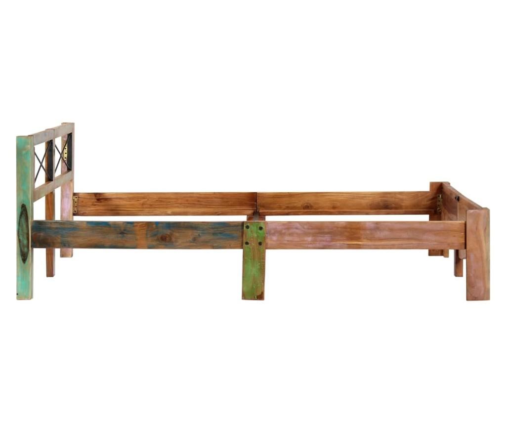Рамка за легло, регенерирано дърво масив, 160x200 cм - 6
