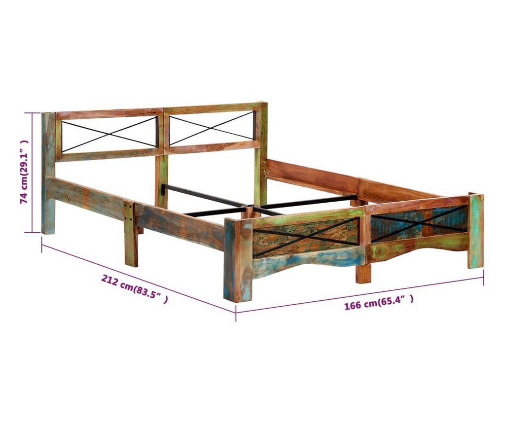 Рамка за легло, регенерирано дърво масив, 160x200 cм - 11