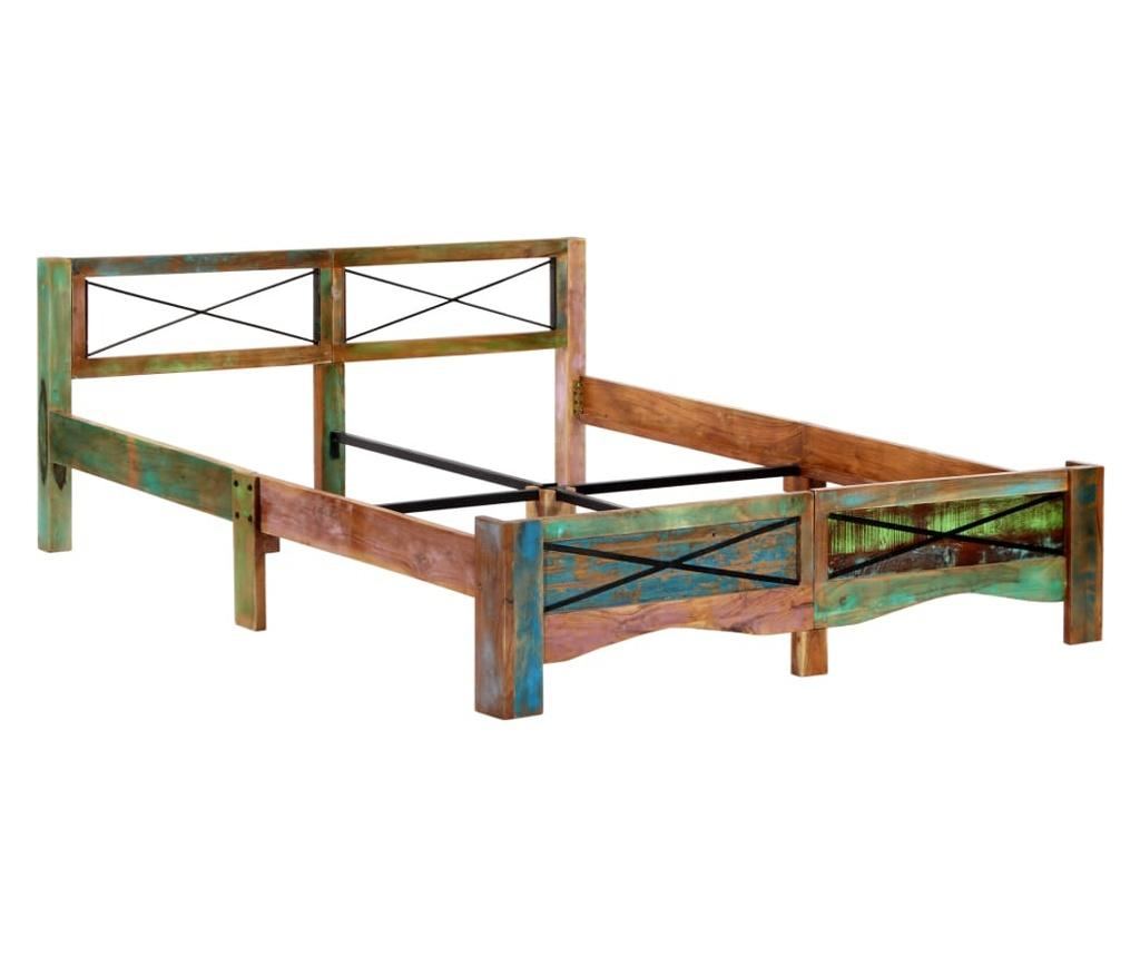 Рамка за легло, регенерирано дърво масив, 160x200 cм - 12