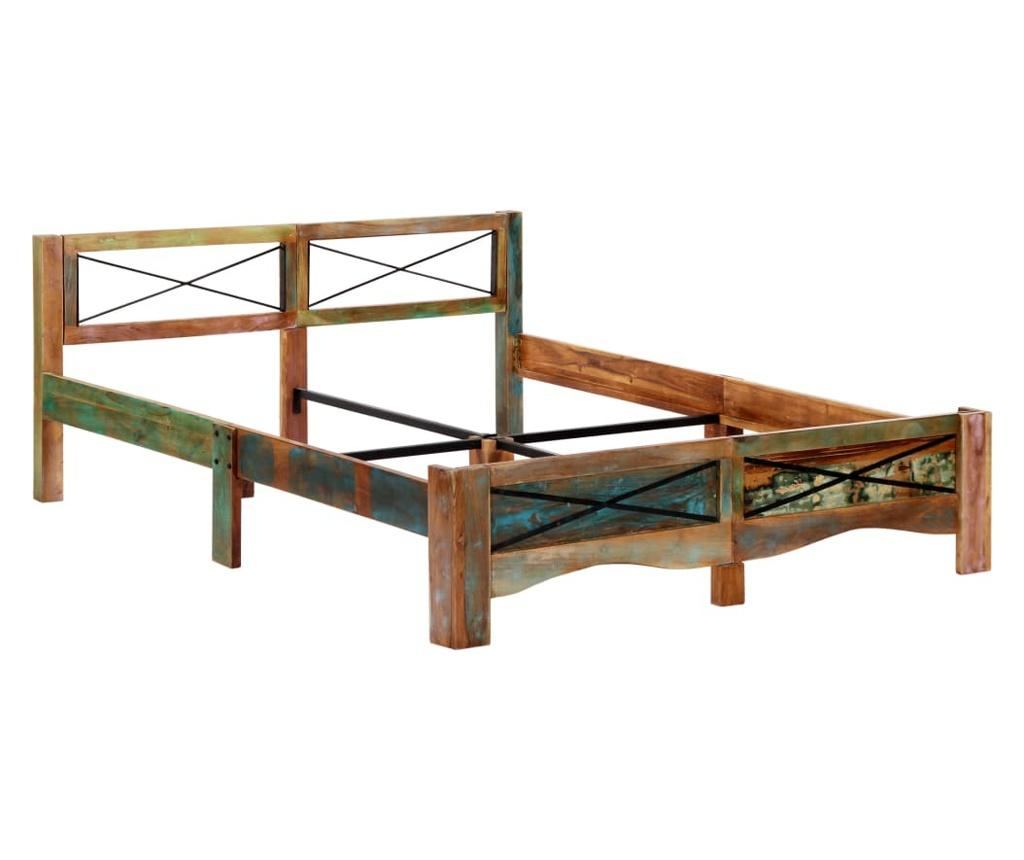 Рамка за легло, регенерирано дърво масив, 160x200 cм - 13