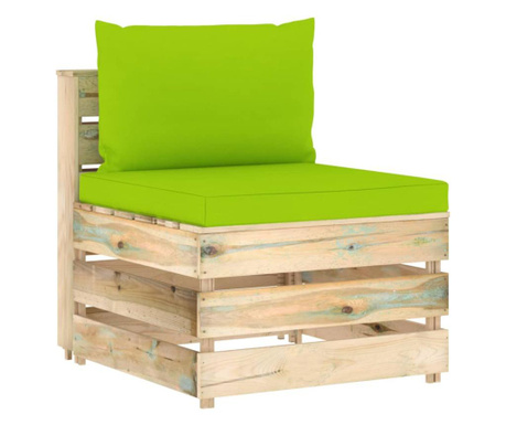 Модулен среден диван с възглавници дърво със зелена импрегнация