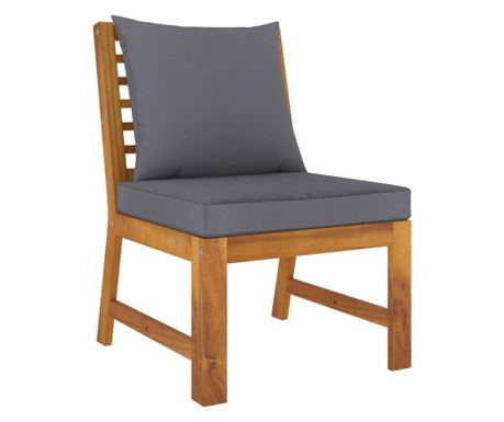 Modularna srednja sofa s tamnosivim jastucima bagremovo drvo