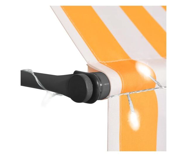 Tenda na ručno uvlačenje LED 150 cm bijelo-narančasta