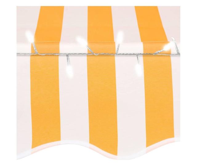 Tenda na ručno uvlačenje LED 150 cm bijelo-narančasta