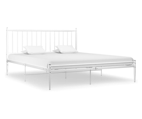 Cadru de pat, alb, 160x200 cm, metal