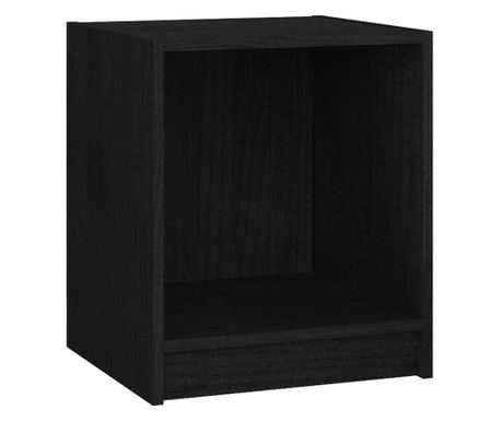 Noćni ormarić crni 35,5 x 33,5 x 41,5 cm od masivne borovine
