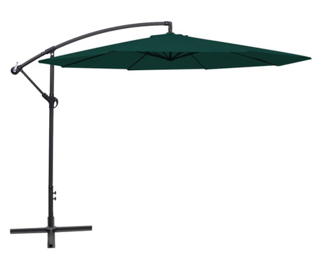Свободновисящ чадър за слънце, 3.5 м, зелен