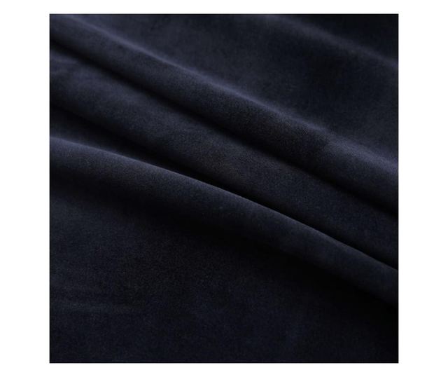 Zavjesa za zamračivanje s prstenima baršunasta crna 290x245 cm