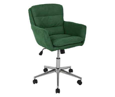 Irodai szék, zöld textil kárpitozás, króm láb, Kaila, 59x62x92 cm
