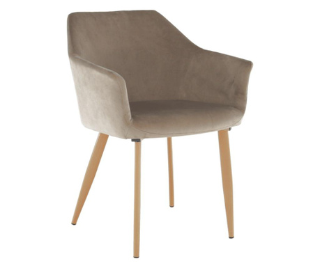Stolica-fotelja bež tekstilna presvlaka Odovel bukve noge 56x63x82 cm