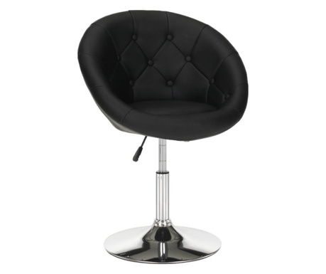 Uredska stolica, crna ekološka koža, kromirana noga, Gulen, 64x56x94 cm
