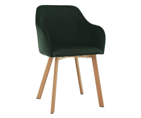 Stolica sa smaragdno zelenom tekstilnom presvlakom, Tandel noge od bukve 50,5x58x85 cm