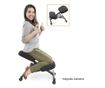 Ergonomska radna stolica, siva presvlaka od prirodnog drva Renar 50x72x53 cm