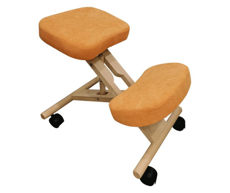 Ergonomikus irodai szék narancssárga kárpit Flonet bükk lábak 46x65x72 cm