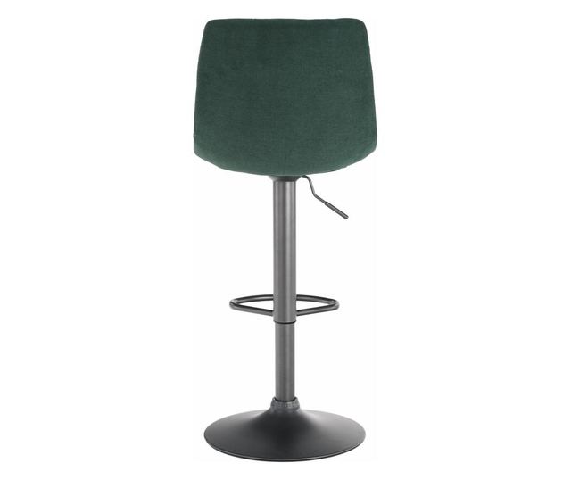Barska stolica, zelena presvlaka, crna metalna noga, Lahela, 44x50x112 cm