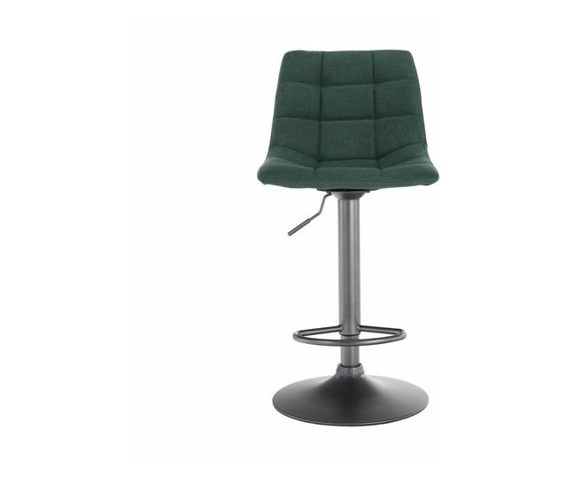 Barska stolica, zelena presvlaka, crna metalna noga, Lahela, 44x50x112 cm
