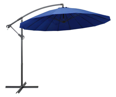 Висящ чадър за слънце, син, 3 м, алуминиев прът