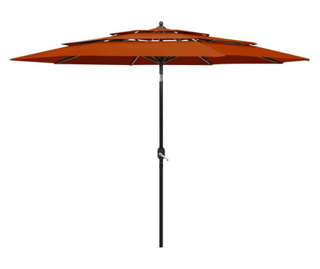 3-poziomowy parasol na aluminiowym słupku, terakotowy, 3 m