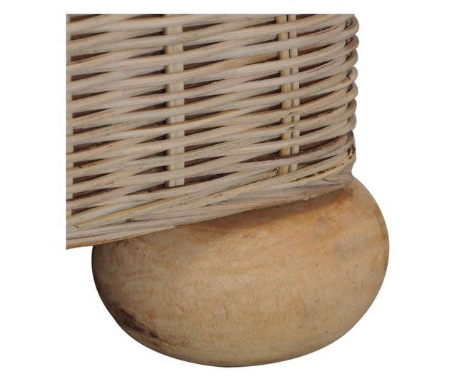 Canapea de 3 locuri cu perne, natural, ratan