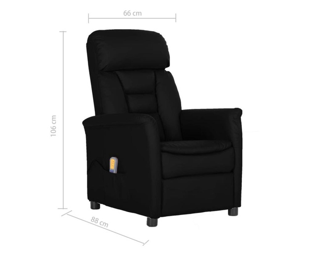 Masažna fotelja od umjetne kože crna