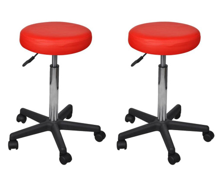 Uredski stolci od umjetne kože 2 kom crveni 35,5x84 cm