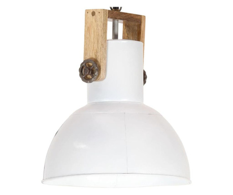 Industrijska viseča svetilka 25 W bela okrogla les 32 cm E27