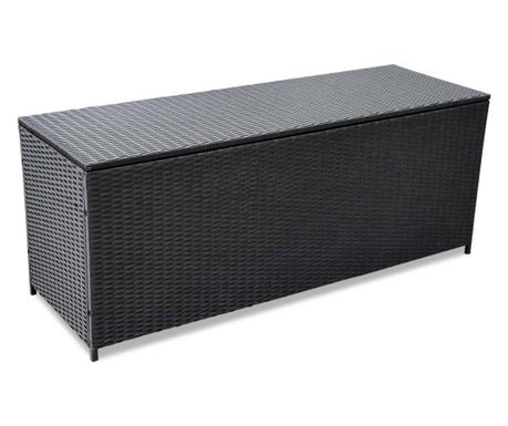 Vrtna kutija za pohranu crna 150 x 50 x 60 cm poliratan 