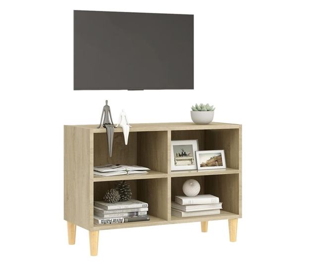 TV ormarić s nogama od masivnog drva 69,5x30x50 cm boja hrasta
