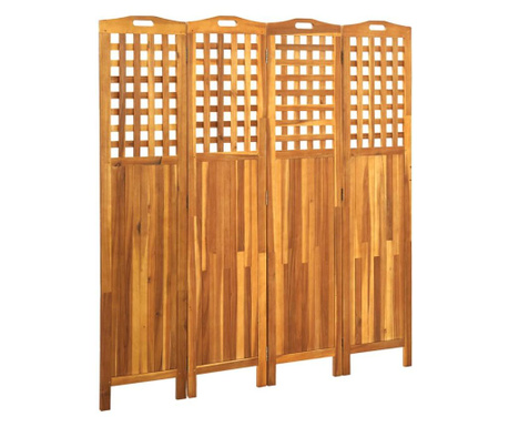 Parawan 4-panelowy, 161x2x170 cm, lite drewno akacjowe