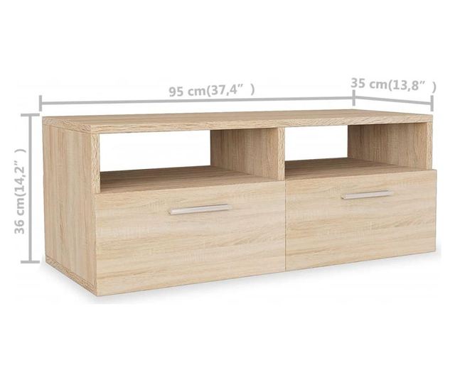 TV Ormarić od Iverice 95x35x36 cm Boja Hrasta