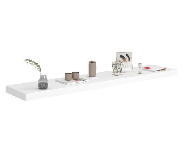 fehér MDF lebegő fali polc 120 x 23,5 x 3,8 cm