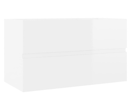 magasfényű fehér forgácslap mosdószekrény 80 x 38,5 x 45 cm