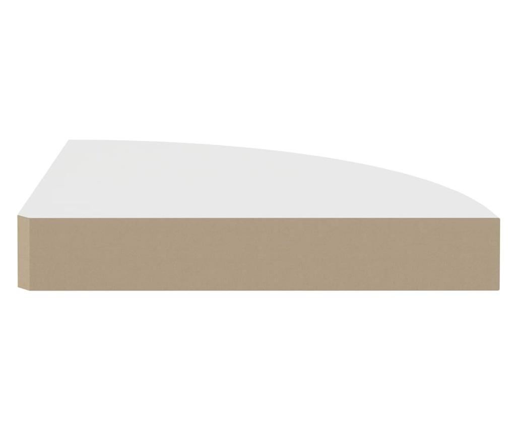 2 db fehér MDF lebegő sarokpolc 25 x 25 x 3,8 cm - 13