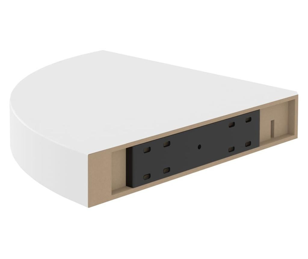 2 db fehér MDF lebegő sarokpolc 25 x 25 x 3,8 cm - 15