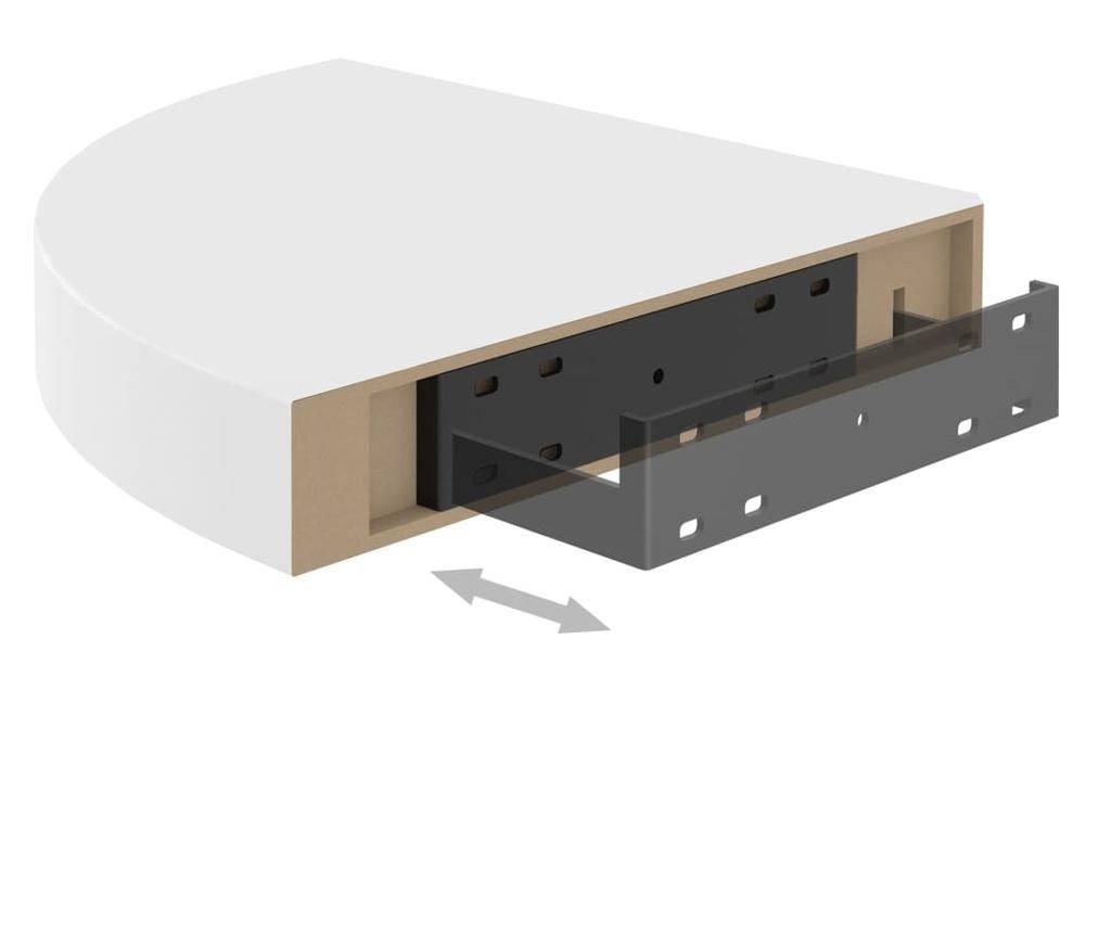 2 db fehér MDF lebegő sarokpolc 25 x 25 x 3,8 cm - 17