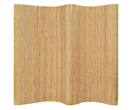 természetes színű bambusz paraván 250 x 165 cm