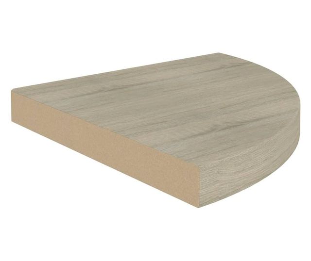 2 db tölgyszínű MDF lebegő sarokpolc 35 x 35 x 3,8 cm