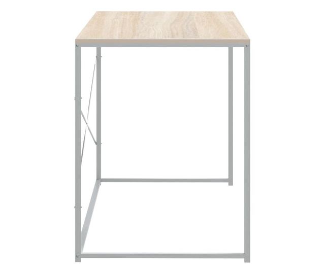 Stol za računalo bijeli i boja hrasta 110x60x70 cm od iverice