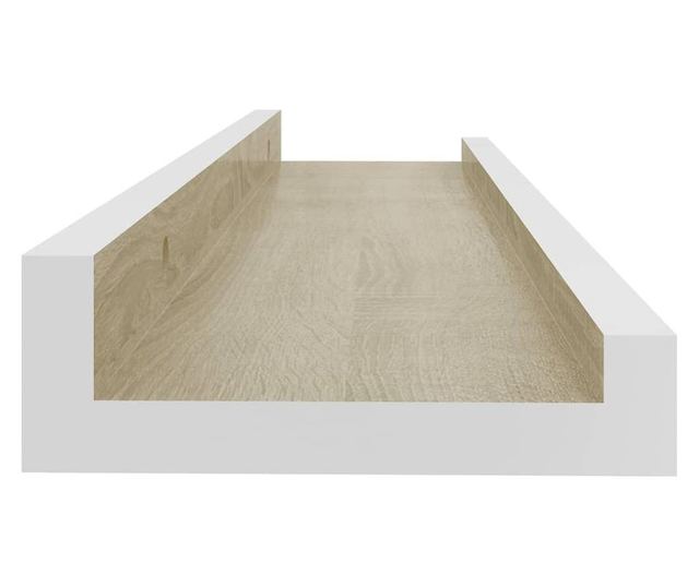 2 db fehér és sonoma-tölgy színű fali polc 40 x 9 x 3 cm