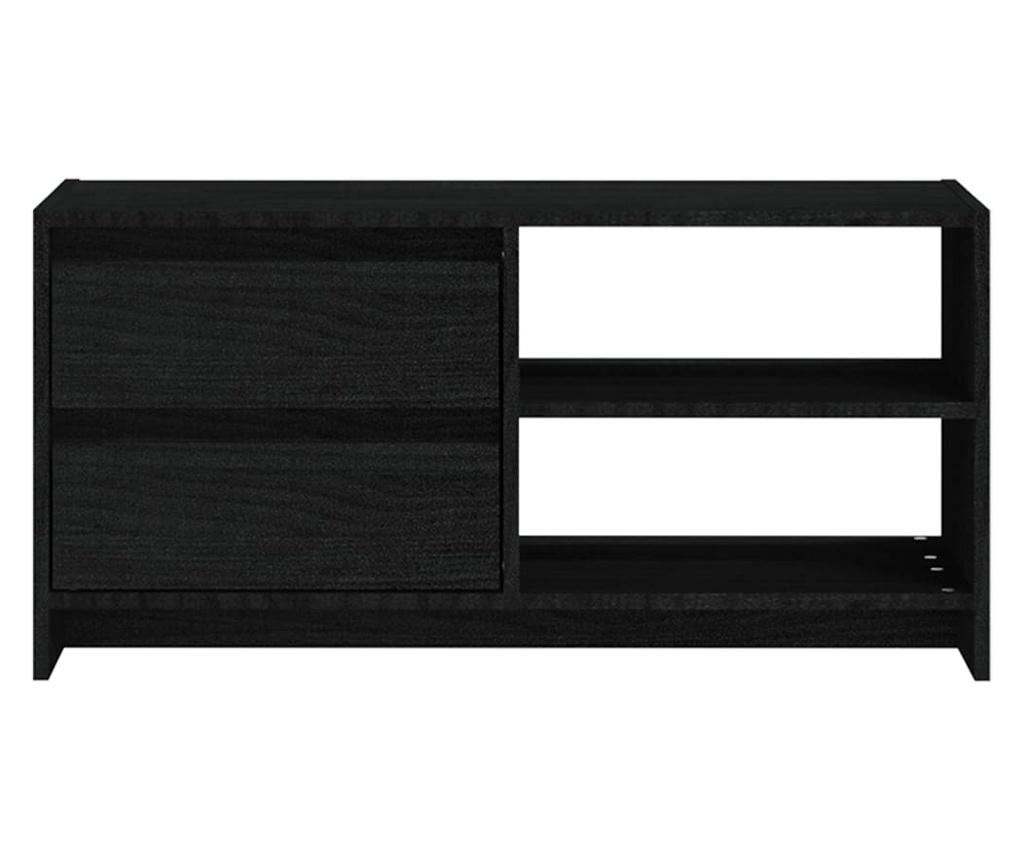 TV ormarić crni 80 x 31 x 39 cm od masivne borovine - 17