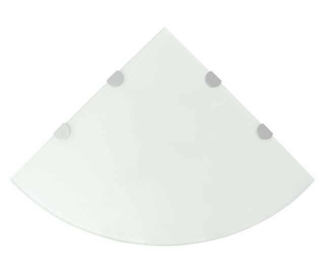 Raft de colt cu suporti de crom, sticla, 45 x 45 cm