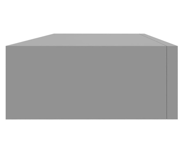 Стенни рафтове с чекмеджета, 2 бр, сиви, 60x23,5x10 см, МДФ