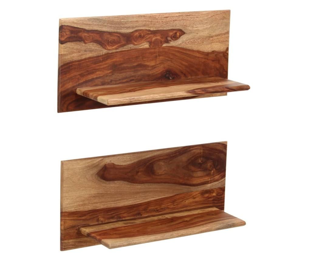 2 db tömör kelet-indiai rózsafa fali polc 58x26x20 cm - 2